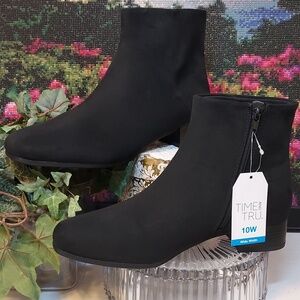 Womens Time And Tru Faux Suede Ankle Boot Wide Width